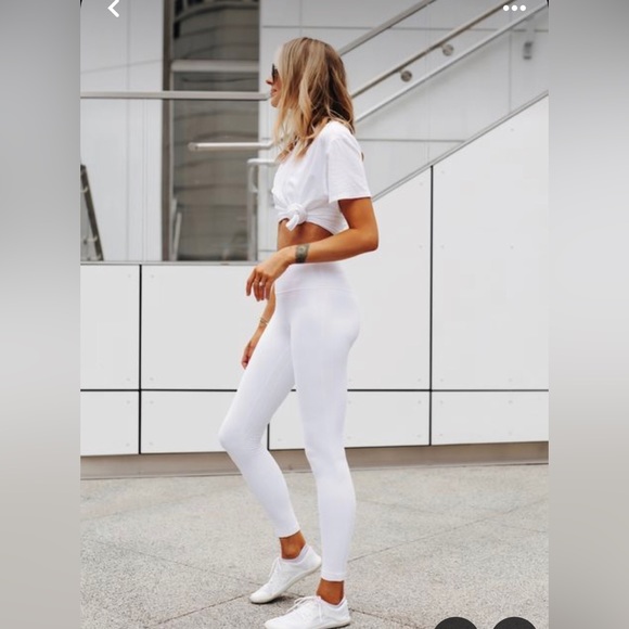 Alo Yoga White High-Waist Airbrush Legging Medium Compression Sculpting - Picture 6 of 12